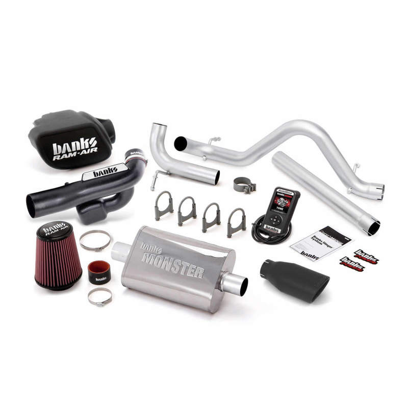 Jeep Wrangler Performance Exhaust - Banks Power - Stinger Black Tip - Black - `12-`14